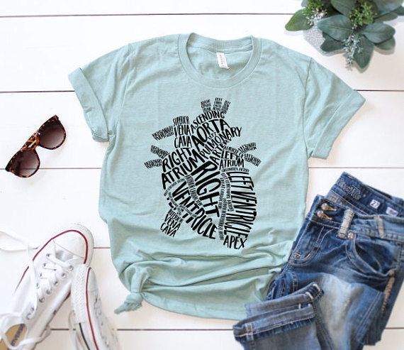 Anatomical Heart Nurse Shirts Nurse Nursing Student Nurse Gift Nursing Registered Nu