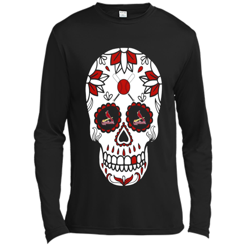 St Louis Cardinals Baseball Sugar Skull Day Of The Dead Canvas T Shirt