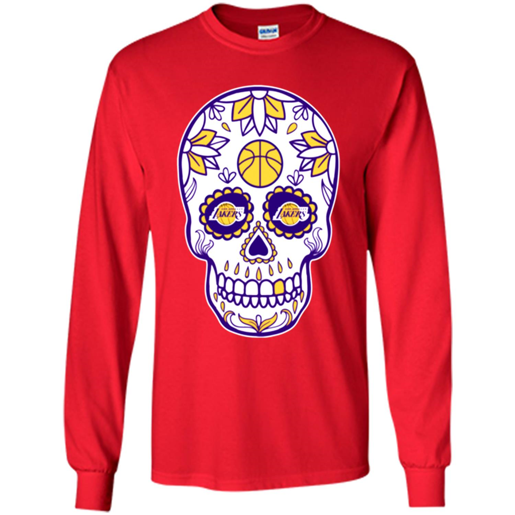 Los Angeles Lakers Basketball Sugar Skull Day Of The Dead T Shirt