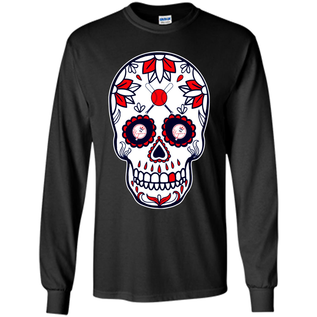New York Yankees Baseball Sugar Skull Day Of The Dead Toptees Shop T Shirt